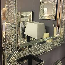 Floating Crystal Rectangle Wall Mirror Large Picture Perfect Home Can be hung portrait or landscape.