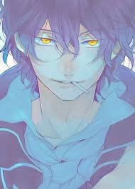 The anime went with the first colour. Anime Guy Blue Hair Yellow Eyes Wallpaper Anime