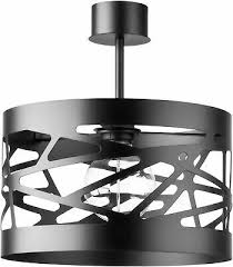 Achetez en toute confiance et sécurité sur ebay! Plafonnier Noir Ouvert Cylindre Abat Jour Metal Lampe Salon Moderne Ebay