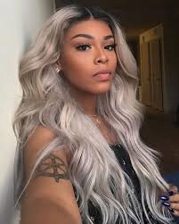 Popular Silver Hair Blonde Hair Black Girls Platinum Blonde Hair Wig Hairstyles