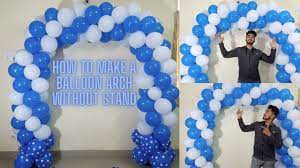 This arch has link o loon balloons. Balloon Arch Without Stand Birthday Decoration Ideas Balloon Decoration Ideas Without Stand Easy Youtube