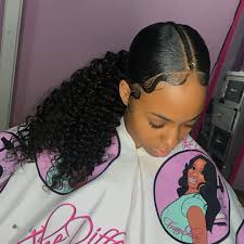 How do you make a ponytail with bangs? Working Christmas Eve Book Your Appointment Online Low Brazilian Curly Ponytail W Center Part Br Low Ponytail Hairstyles Black Natural Hairstyles Hair Styles