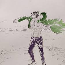 Персонаж аниме, манги и ранобэ. Eren Jaeger Fanart By Me Oc Shingekinokyojin