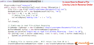 Scanneris a utility class in java.utilpackage which can parse primitive types and strings using regular expressions. In Java How To Read A File Line By Line In Reverse Order Complete Tutorial Crunchify