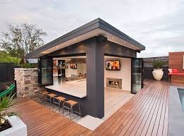 Pin By Stephane Jalbert On Exterieur Modern Outdoor Kitchen Patio Design Backyard Patio Designs
