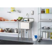 Giantex nsf stainless steel utility sink 3 compartment commercial kitchen sink. Trinity 21 5 In W X 24 In D X 49 3 In H Stainless Steel Utility Sink Tha 0303 The Home Depot
