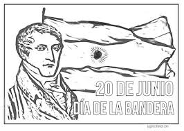 Breve relato sobre la creación de la bandera y la vida de manuel belgrano, para niños de 3, 4 y 5 años de edad. Colorear Dia De La Bandera Argentina Jugar Y Colorear