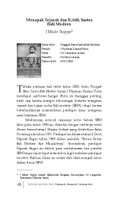 Sasenggakan puniki pateh sakadi ibarat ring bahasa indonesia. Sastra Bali Modern Research Papers Academia Edu