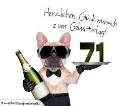 Glückwunschkarte Mit Hund Zum 71 Geburtstag Geburtstagssprüche Welt