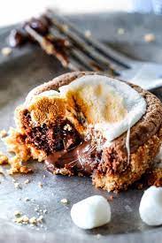 S Mores Molten Lava Pies Are Decadently Rich With An Oozing Chocolate Center Topped With Melty To Carlsbad Cravings Lava Cakes Cookies Recipes Chocolate Chip
