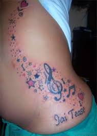 Elaborate tattoo design music note. 70 Ultimate Stars Tattoos For Waist
