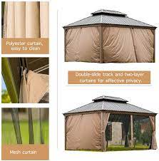 That is, of course, unless you find yourself in the protective cover of an outsunny outdoor patio gazebo. Buy 12 X 16 Ft Outdoor Gazebo Hardtop Gazebos For Patios Permanent Double Roof Privacy Curtains Aluminum Frame Patio Garden Gazebo With Netting 12 X16 Online In Indonesia B08ydyt3tq
