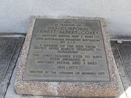 Ernest Albert Corey Memorial Plaque and Diorama