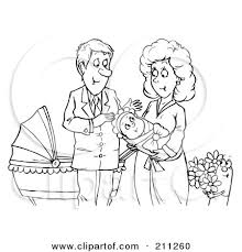 38+ aunt coloring pages for printing and coloring. Royalty Free Rf Clipart Illustration Of A Coloring Page Outline Of A Happy Couple With A Newborn Baby By Alex Bannykh 211260