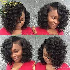 Cheap Full Lace Human Hair Wig With Bangs Peruvian Lace Front Wig Wave Right Side Part Style With Baby Hair Short Bob Wig From Qdhjhh 94 98 Dhgate Com Curly Weave Hairstyles