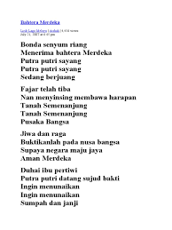 Saya hanya buat sebab ada dalam senarai. Maksud Lirik Lagu Bahtera Merdeka
