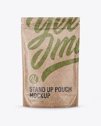Kraft Stand Up Pouch Mockup In Pouch Mockups On Yellow Images Object Mockups
