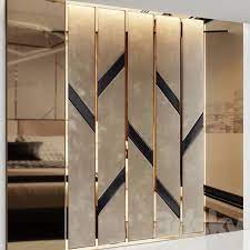 3d wall panel decorative wall brick effect tiles natural bamboo wallpaper 6 sqm. 3d Models Other Decorative Objects Headboard Made Of Bronze Mirror And Soft Beige Pane Living Room Partition Design Room Partition Designs House Wall Design