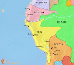 Ecuador and peru share a long border made up largely of jungle and high mountains. Map Of Peru Ecuador And Bolivia At 1837ad Timemaps
