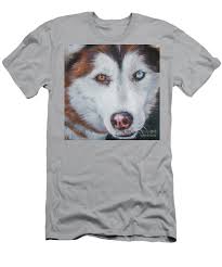 Siberian Husky Red Mens T Shirt Athletic Fit