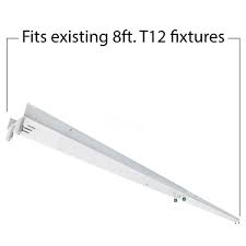 Led T12 8ft Clear Glass Lens 4000k 4 Lamp Complete Retrofit Tube Kit Natural White Light