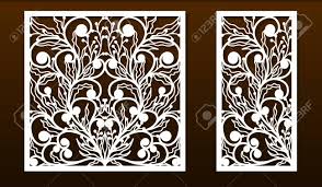 Black and white floral pattern stencil art. Laser Cut Panel Template Anstract Floral Pattern Stencil For Wood Or Metal Cutting Carving Paper Art Fretwork Card Background Decoration Interior Design Vector Illustration Royalty Free Cliparts Vectors And Stock Illustration Image
