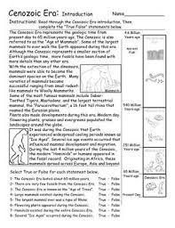 Geologic Time Eon And Eras Introduction Activities Worksheets Introduction Activities Time Worksheets Science Worksheets