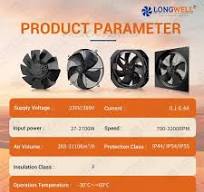 LONGWELL 250mm AC 220v/230v Cooling Axial Fan Stainless Steel Blades Low  Noise Compact Ac Axial Flow Fan