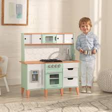 mid century modern play kitchen with ez