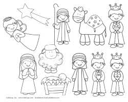 Printable nativity scene cut out. Christmas Story Drawing Ideas Happy Emotion