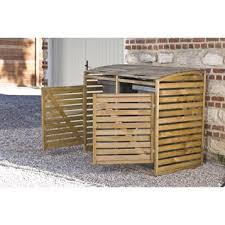 Cache Poubelle Simple En Bois Double 0 05 M3 Cacher Les Poubelles Poubelle Bois