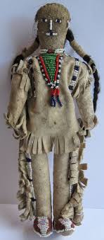 Antique Sioux Indian Beaded Leather Real Hair Indian Man Doll Sioux Indian American Indian Crafts Indian Dolls