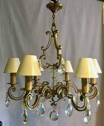 The base metal for this type of jewelry can be silver, copper or brass. 40s 50s Large Chandelier Ceiling Lights