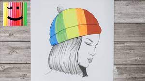 A girl wearing with winter hat | How to draw a girl | one pencil drawing -  YouTube