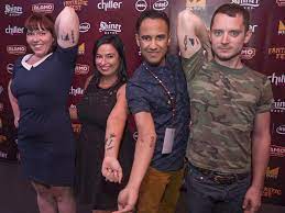 Astin had to go off frame to lift his ankle tattoo up to the camera, and wood had the most. Elijah Wood On Twitter Fantasticfest Tattoos Moshafeek Brandyfons Http T Co Ypbcrzrmvb