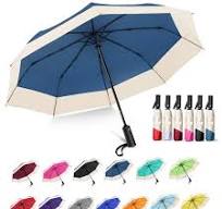 Custom Portable Foldable Travel Umbrella Auto-Fold 3 Automatic Sun & Rain  Logo Print for Adults