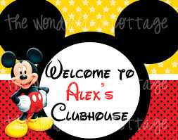 Disney Mickey Mouse Clubhouse Personalized Welcome Sign For Birthday Party 8 00 Via Ets Mickey Mouse First Birthday Mickey Mouse Birthday Party Mickey Party