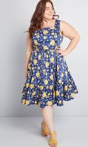 Plus Size Blue Floral Cocktail Dresses Blue Floral Plus Size Cocktail Dresses In 2020 Navy Plus Size Dresses Floral Print Cocktail Dresses Mod Cloth Dresses