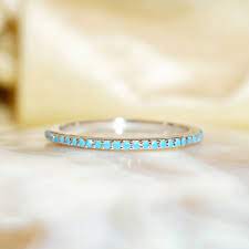 Excited To Share The Latest Addition To My Etsy Shop 14k Gold Art Deco Turquoise Half E Classic Wedding Rings Stackable Rings Wedding Turquoise Wedding Rings