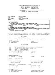 Soal bahasa inggris masuk smp pdf. Top Pdf Contoh Soal Uas Bahasa Inggris Kelas 7 Smp 123dok Com