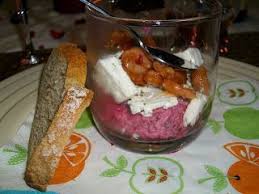Verrines De Mousse De Betterave Rouge Aux Crevettes Marines Et Feta Recette Ptitchef Recette Verrine De Mousse De Betterave Mousse De Betterave Rouge Mousse De Betterave