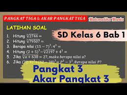 Buku guru kelas ix matematika k 13. Kelas 6 Sd Bab 1 Pangkat Tiga Dan Akar Pangkat Tiga Youtube
