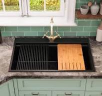 DeerValley 33x22 Inch Black Drop In Kitchen Sink, Granite ...