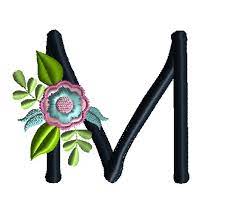 Make your mark with this unique, expressive letter design! Letter M Floral Alphabet Font Machine Embroidery Design