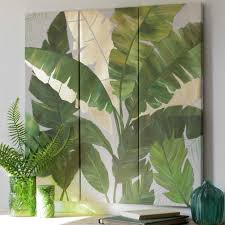 Triptychon Bild Bedruckt Mit Laubmotiv 90x90 Maisons Du Monde Cuadros De Arte Hojas Pintadas Murales Pintados