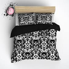 Luxury Black And Cream Bedding Black And White Damask Skull Bedding Duvet Bedding Sets Damask Bedding Bedding Sets