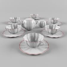 Tea Set For Six 3d Model Cookware Tools Max C4d Obj 3ds Fbx Lwo Stl Tea Set Tea Tableware