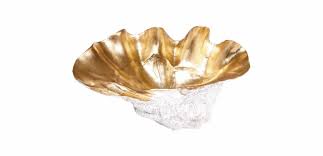 The elegant natural capiz shell clam bowl is going extra large! Large Gold Plated Clam Shell Decorative Objects Ethan Allen