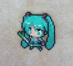 Chibi Hatsune Miku Vocaloid Perler Bead Sprite By Https Www Deviantart Com Maddogscreations On Bead Sprite Perler Beads Designs Anime Perler Bead Patterns