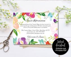 Wedding Guest Information Template Editable Wedding Guest Information Text Editable Template Printable Wa Wedding Rsvp Wedding Printables Wedding Stationery